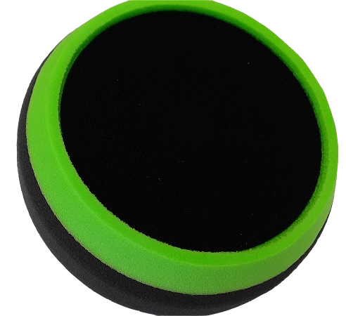 [FMT6063] soft black polishing pad with hook & loop. 150 x 50mm. Fitted with protective collar