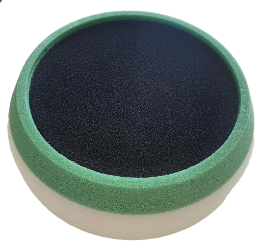 [FMT6068] Hard white compounding pad. 150 x 50mm with hook & loop and fitted with protective collar