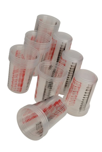[FMT8900] Plastic paint mixing cups. 600ml with ratios. 1000 cups per box