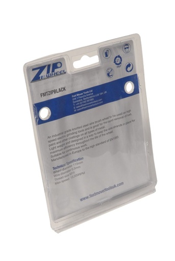 [FMTZIPBLACK] ZIP wire brush wheel.flat shape 115mm with M14 thread. Black