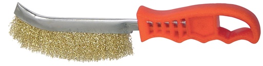 [038073] BRASS COATED STEEL WIRE BRUSH - PLASTIC HANDLE