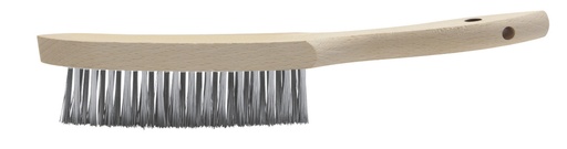 [044227] ANGLE STEEL BRUSH, 3 ROWS - WOOD HANDLE