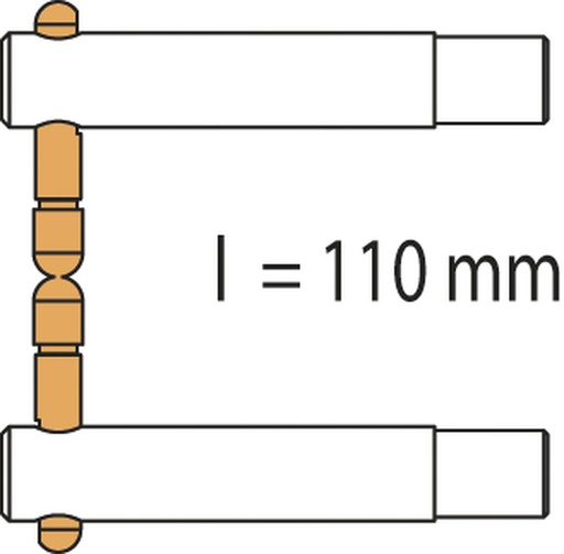 [047945] PORTASPOT 230 PX1 DOUBLE ARM - CENTRED ELECTRODE (110mm)