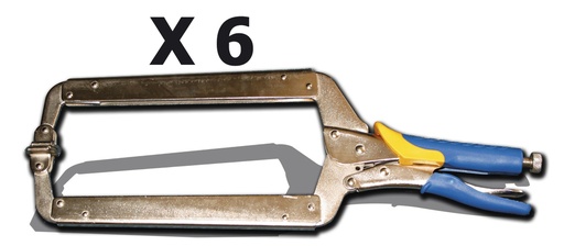 [050112] FLAT-NOSE LOCK-GRIP PLIERS (x6)