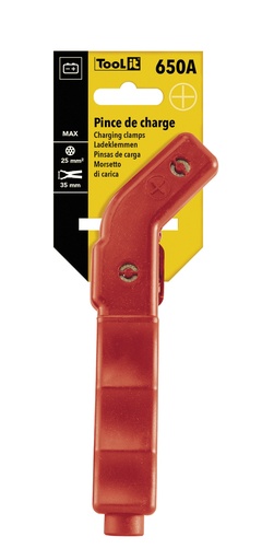 [055551] CURVED INSULATED CLAMP 650A RED - on card