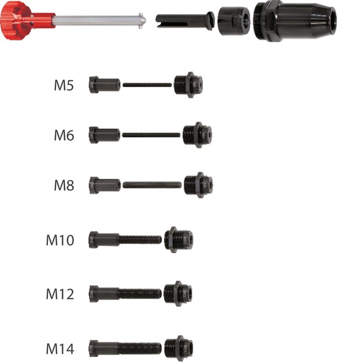 [066076] SET OF 6 TIE RODS FOR FITTING THREADED INSERTS M5 - M14