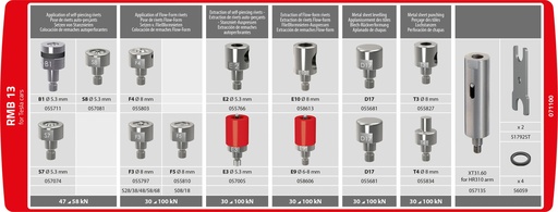 [071100] RMB 13 DIE KIT FOR 8T/10T RIVETER (Tesla)