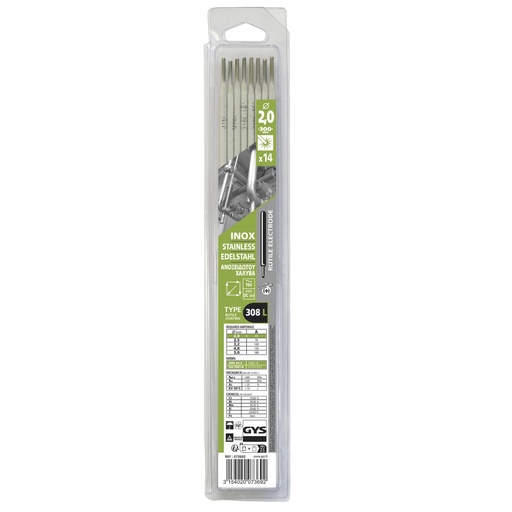 [073692] 14 STAINLESS STEEL ELECTRODES - 308L - Ø2.0 - (BLISTER)