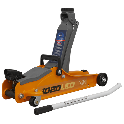 [1020LEO] Low Profile Short Chassis Trolley Jack 2 Tonne - Orange