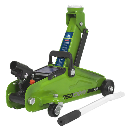[1050CXHV] Short Chassis Trolley Jack 2 Tonne - Green