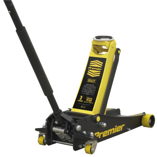 [3040AY] Premier Low Profile Trolley Jack with Rocket Lift 3 Tonne - Yellow