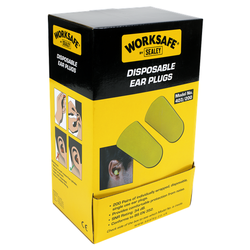 [403/200] Worksafe® Disposable Ear Plugs - 200 Pairs