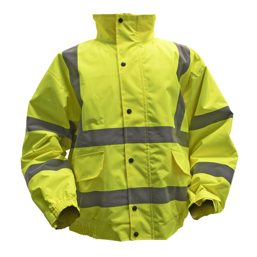 [802XL] Worksafe® Hi-Vis Yellow Jacket with Quilted Lining, Elasticated Waist & Cuffs - X-Large
