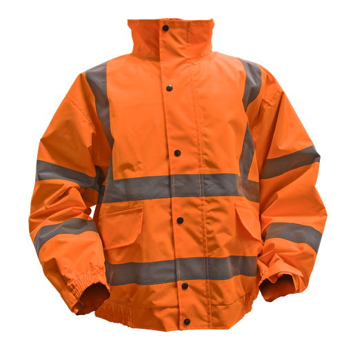 [802XLO] Worksafe® Hi-Vis Orange Jacket with Quilted Lining, Elasticated Waist & Cuffs - X-Large