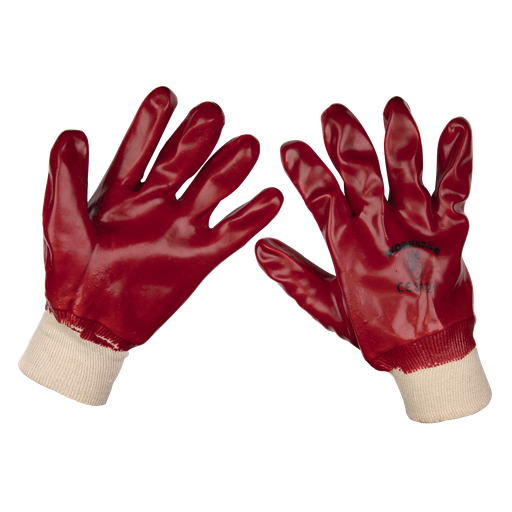 [9106XL/12] Worksafe® PVC Knit Wrist Gloves, X-Large - Pack of 12 Pairs
