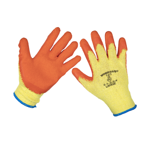 [9121L/B120] Worksafe® Super Grip Knitted Gloves with Latex Palm, Large - Pack of 120 Pairs