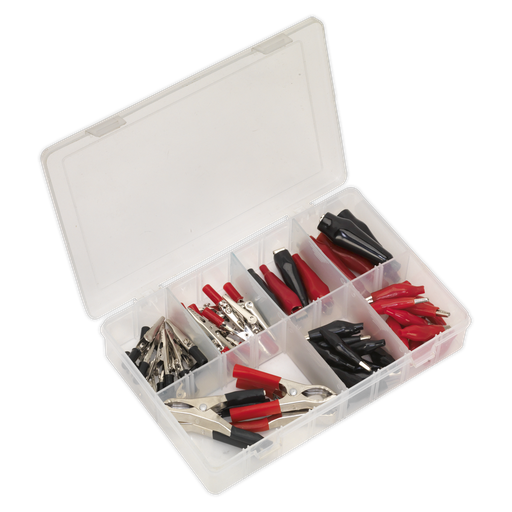 [AB023CA] Crocodile Clip Assortment 60pc - Black & Red