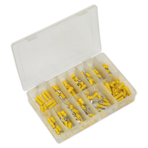 [AB041YT] Crimp Terminal Assortment 140pc - Yellow