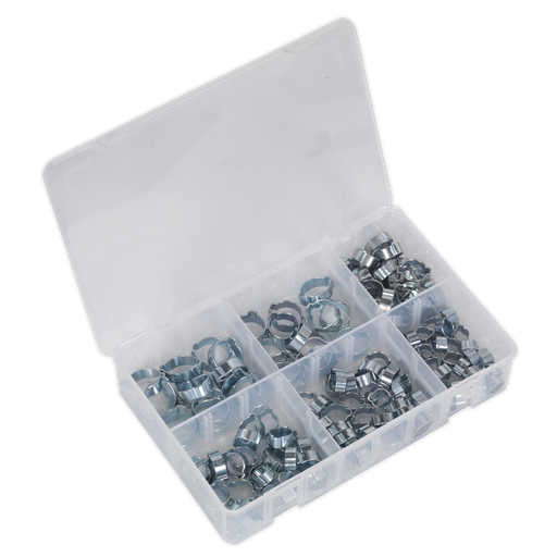 [AB044DE] Zinc Plated O-Clip Double Ear Assortment 140pc