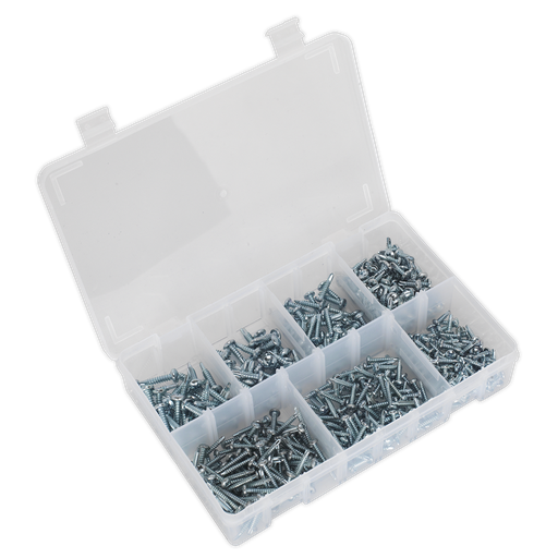 [AB060SDS] Zinc Plated Self-Drilling Screw Assortment Phillips Pan Head 500pc