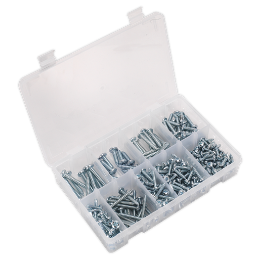 [AB064STPP] Zinc Plated Self-Tapping Pan Head Pozi Screw Assortment 305pc - DIN 798CZ