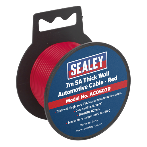 [AC0507R] 5A Thick Wall Automotive Cable 7m - Red