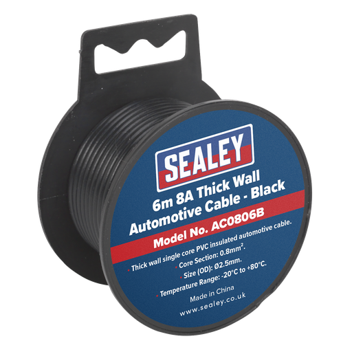 [AC0806B] 8A Thick Wall Automotive Cable 6m - Black