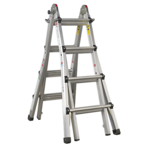 [AFPL3] Aluminium Telescopic Adjustable-Height Ladder 4-Way - BS EN 131