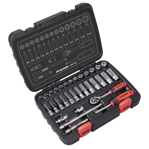 [AK27480] Lock-On™ Socket Set 1/4"Sq Drive 32pc