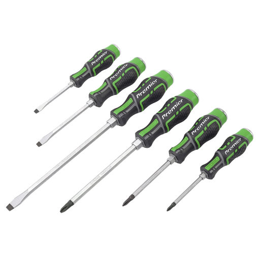 [AK4940HV] Premier Hammer-Thru Screwdriver Set 6pc - Hi-Vis Green
