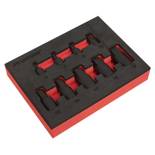 [AK5525] Premier Low Profile Hex Impact Socket Bit Set 1/4" & 3/8"Sq Drive 9pc