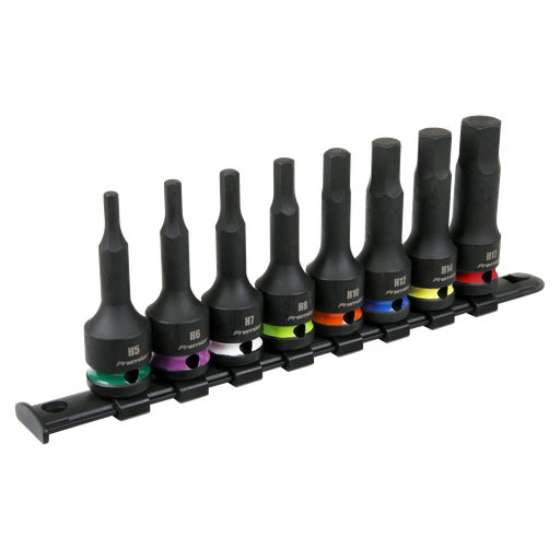 [AK56001] Premier Hex Impact Socket Bit Set 1/2"Sq Drive 8pc