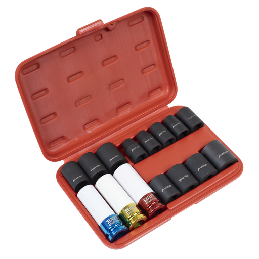 [AK5615M] Premier Impact Socket & Wheel Nut Removal Set 1/2"Sq Drive 15pc