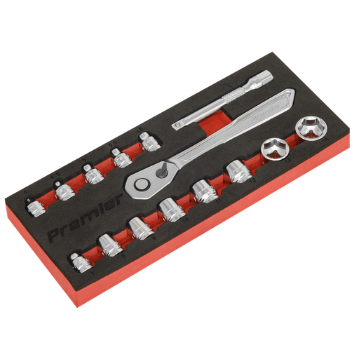 [AK5783] Premier Platinum Low Profile Socket Set 1/4"Sq Drive 15pc