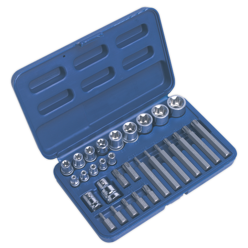 [AK619] Sealey Premier TRX-Star* Socket & Bit Set 1/4", 3/8" & 1/2"Sq Drive 30pc