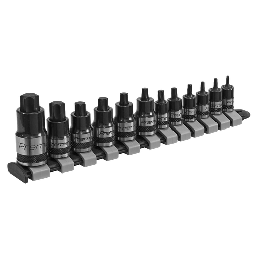 [AK6228B] Premier Black Stubby TRX-Star* Socket Bit Set 1/4", 3/8" & 1/2"Sq Drive 12pc