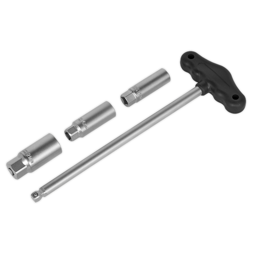 [AK6550] T-Bar & Rubber Insert Spark Plug Socket Set 3/8"Sq Drive 4pc