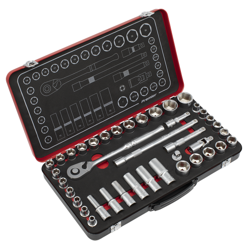 [AK7925] Premier Platinum Metric/Imperial Socket Set 1/2"Sq Drive 40pc