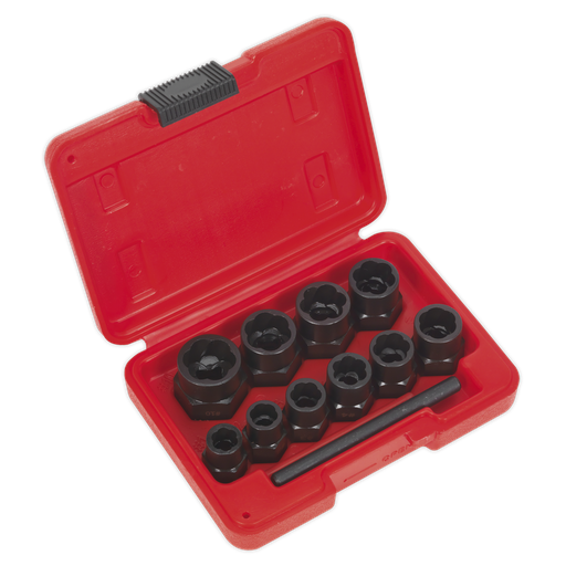 [AK8184] Spanner Type Bolt Extractor Set 3/8"Sq Drive 11pc