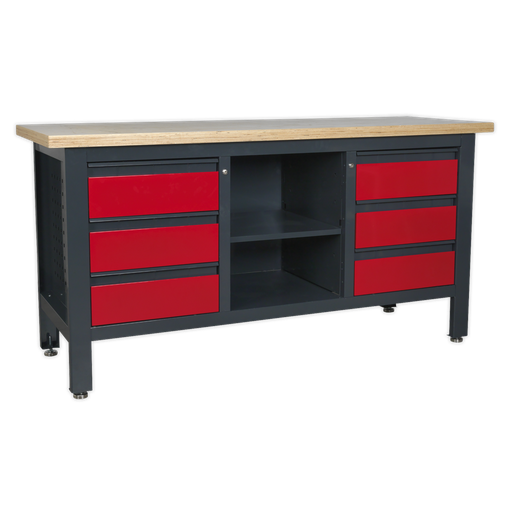 [AP1905D] Workbench with 6 Drawers & Open Storage