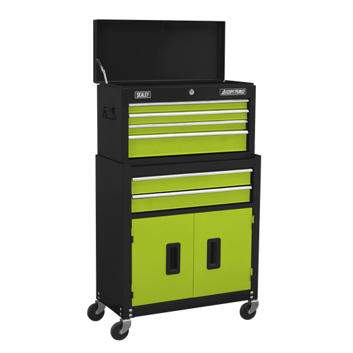 [AP22HVG] Topchest & Rollcab Combination 6 Drawer - Green