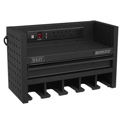 [AP22SRBE] Superline PRO® Power Tool Storage Rack with Drawer & Power Strip