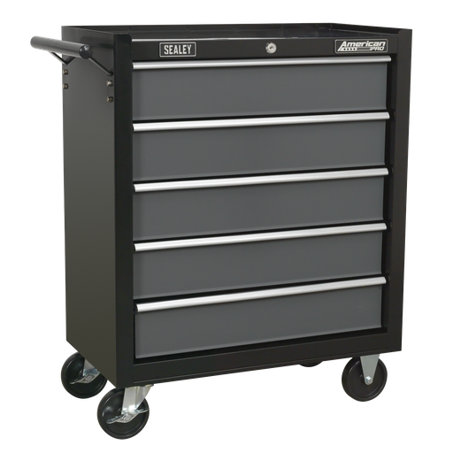 [AP2505B] American PRO® Rollcab 5 Drawer - Black/Grey