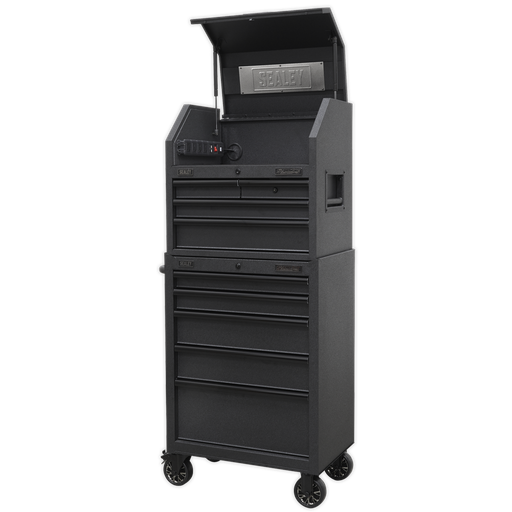 [AP27BESTACK] Superline PRO® Black Edition Tool Chest Combination with 9 Soft Close Drawers & Power Strip