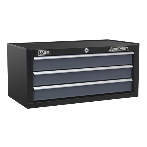 [AP3503TB] American PRO® Mid-Box Tool Chest 3 Drawer - Black/Grey
