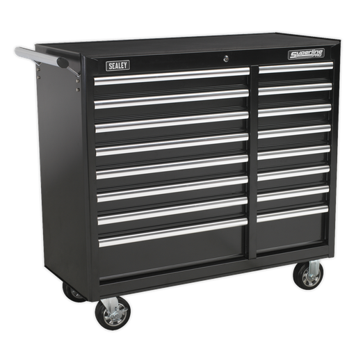 [AP41169B] Superline PRO® Heavy-Duty Rollcab 16 Drawer - Black
