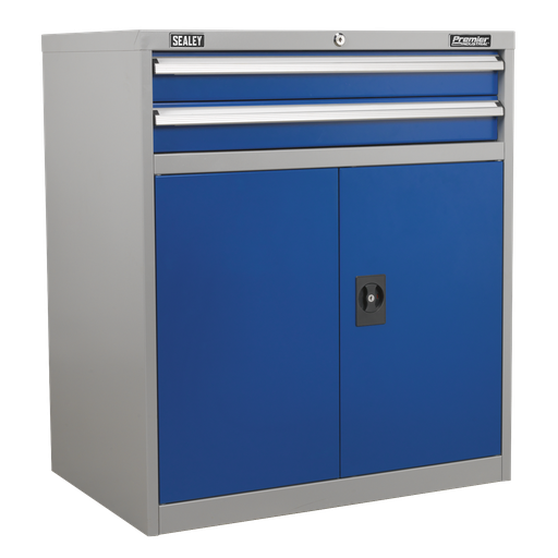 [API8810] Premier Industrial™ Industrial Cabinet with 2 Drawers & 1 Shelf Double Locker