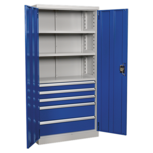 [APICCOMBO5] Premier Industrial™ Cabinet with 5 Drawers & 3 Shelves 1800mm