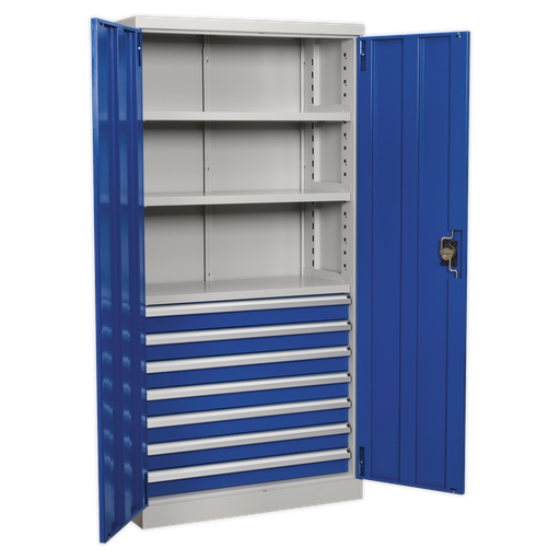 [APICCOMBO7] Premier Industrial™ Cabinet with 7 Drawers & 3 Shelves 1800mm