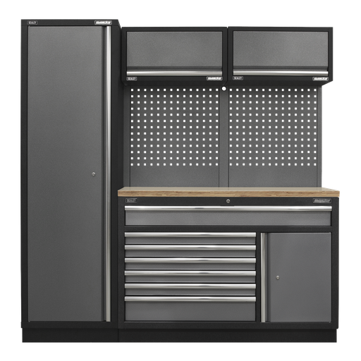 [APMSSTACK09W] Superline PRO® Storage System with Pressed Wood Worktop 1.96m